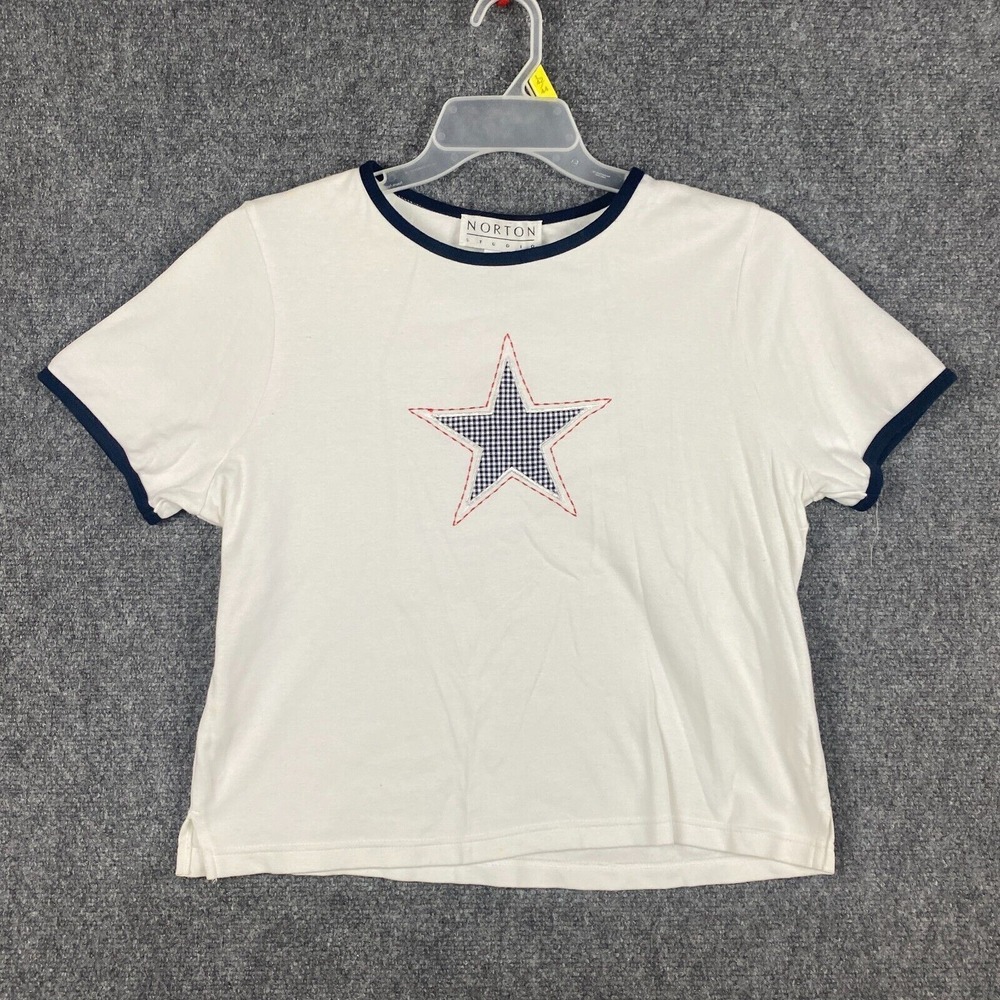 Norton Studio T-Shirt Women's Large Short Sleeve 100% Cotton Pullover White